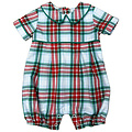 Ishtex Textile Products, Inc Red/Green Plaid Boy's Romper
