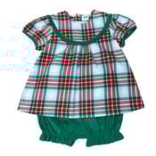 Ishtex Textile Products, Inc Red/Green Plaid Bloomers Set