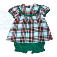 Ishtex Textile Products, Inc Red/Green Plaid Bloomers Set