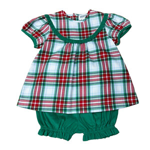 Ishtex Textile Products, Inc Red/Green Plaid Bloomers Set
