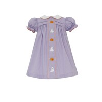 Anavini Halloween Purple Gingham Float w/ Orange Trim S/S