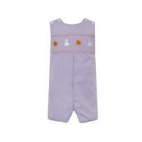 Anavini Halloween Purple Gingham Boys Short Jon Jon