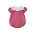 Anavini Valentine Day Red Gingham Girls Short Bubble W/ Scalloped Collar