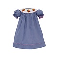 Anavini Turkey Girls Navy Blue Gingham Bishop w/ Insert SS