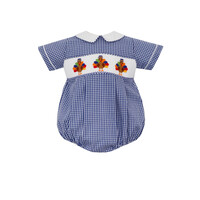 Anavini Turkey Boys Navy Blue Gingham Boys Bubble S/S