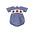 Anavini Turkey Boys Navy Blue Gingham Boys Bubble S/S