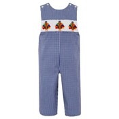 Anavini Turkey Boys Navy Blue Gingham Boys Long Jon Jon