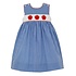 Anavini Apple Girls Royal Blue Gingham Sleeveless Dress