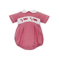 Anavini Valentines Planes Boys Red Gingham Short Bubble w/ LS