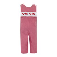 Anavini Valentine Planes Boy Red Gingham Long Jon Jon
