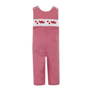 Anavini Valentine Planes Boy Red Gingham Long Jon Jon