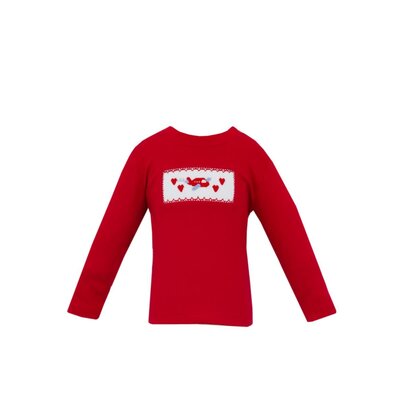 Anavini Valentine Planes Boy Red Knit LS Shirt w/ Red Gingham Pants