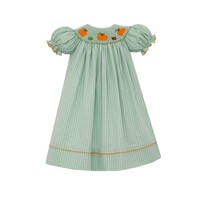 Anavini Pumpkin Patch Girls Green & Blue Check Bishop S/S