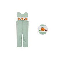 Anavini Pumpkin Boys Green & Blue Check Long Jon Jon