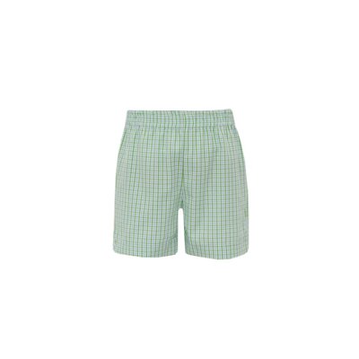 Anavini Pumpkin Boys Lt. Blue Knit Tshirt S/S w/ Green & Blue Check Shorts