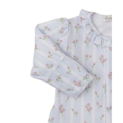Kissy Kissy Ribbon Stripe Bouquets Lt Blue Footie