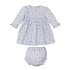 Kissy Kissy Ribbon Stripe Bouquets Lt Blue Smocked Print Dress Set