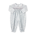 Snow Kissed Floral Corduroy s/Pink Smocking Marcie Romper