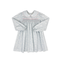 Set Fashions Snow Kissed Floral Corduroy w/Pink Smocking Michelle Dress