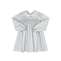 Set Fashions Snow Kissed Floral Corduroy w/Pink Smocking Michelle Dress