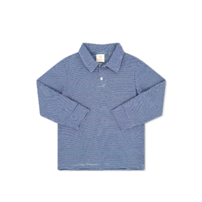 Lullaby Set Ridge Royal Stripe Knit Parker Polo