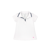 Misty White/Nantucket Navy Ric Rac Piper Polo