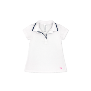 Misty White/Nantucket Navy Ric Rac Piper Polo
