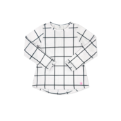 Pure Coconut/Nantucket Navy Willingotn Windowpane Taylor LS Tee