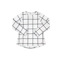 Set Fashions Pure Coconut/Nantucket Navy Willingotn Windowpane Taylor LS Tee