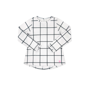 Set Fashions Pure Coconut/Nantucket Navy Willingotn Windowpane Taylor LS Tee