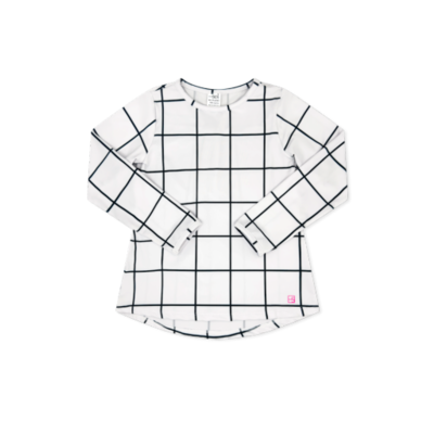 Pure Coconut/Nantucket Navy Willingotn Windowpane Taylor LS Tee