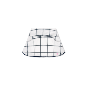 Pure Coconut/ Nantucket Navy Willington Windowpane Teagan Tennis Skirt