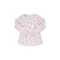 Cotton Candy Pink/Petal Purple Mini Gingham Bridget Basic LS Tee