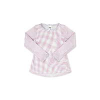 Set Fashions Cotton Candy Pink/Petal Purple Mini Gingham Bridget Basic LS Tee
