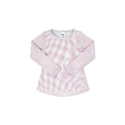 Cotton Candy Pink/Petal Purple Mini Gingham Bridget Basic LS Tee