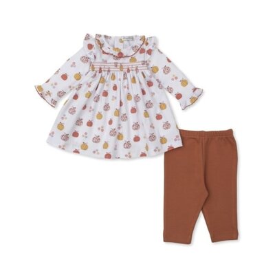 Kissy Kissy Patchwork Pumpkin Floral Print Smocked Dress Set