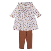 Kissy Kissy Patchwork Pumpkin Floral Print Smocked Pant Set