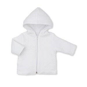 Kissy Kissy White Classic Jacquard Padded Zip Jacket
