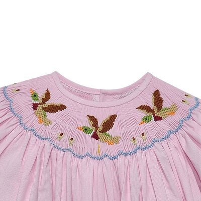 Baby Sen Mallards Pink Georgette Long Bloomer Set