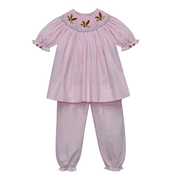 Baby Sen Mallards Pink Georgette Long Bloomer Set