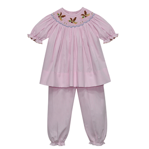 Baby Sen Mallards Pink Georgette Long Bloomer Set