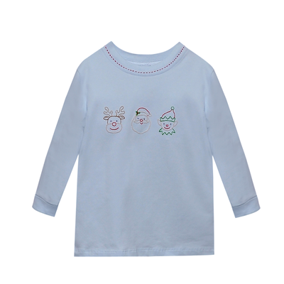 Remember Nguyen Christmas Blue Houston Tee/Red Cord Pant Set