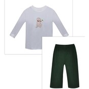 Remember Nguyen Hunting Dog White Houston Tee/Green Cord Pant Set