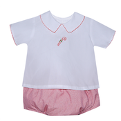 Baby Sen Candy Cane Bailey Red Micro Boy Diaper Set