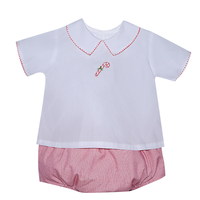 Baby Sen Candy Cane Bailey Red Micro Boy Diaper Set