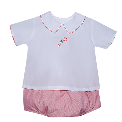 Baby Sen Candy Cane Bailey Red Micro Boy Diaper Set