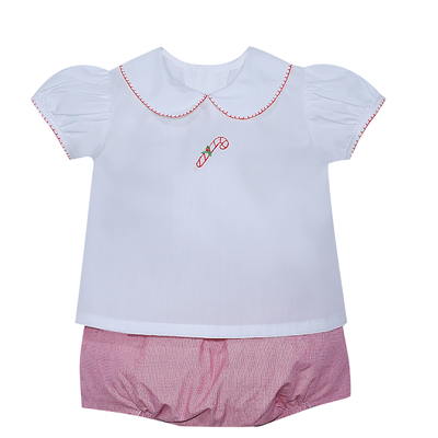 Baby Sen Candy Cane Bailey Girl Diaper Set