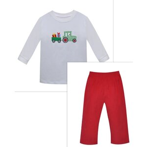 Remember Nguyen Tractor w/Gift White Houston tee/Red Cord Pant Set