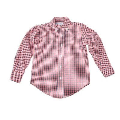 Funtasia, Too Red and Navy Plaid Button Down Shirt