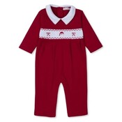 Kissy Kissy Holiday Medley Red Smocked Playsuit